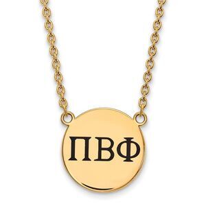 14K Plated Silver Pi Beta Phi Large Enamel Greek Letters Necklace